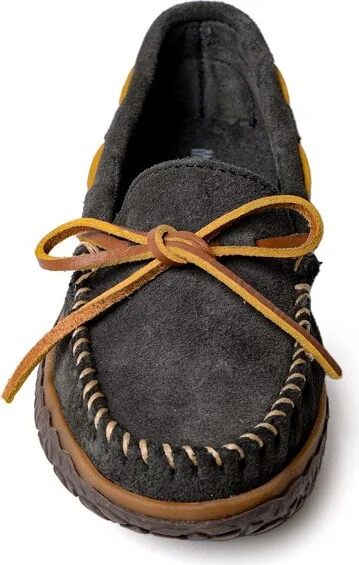 Minnetonka Women's Tie Tread Slip On Shoes 361A, Charcoal Gray - - Image 2