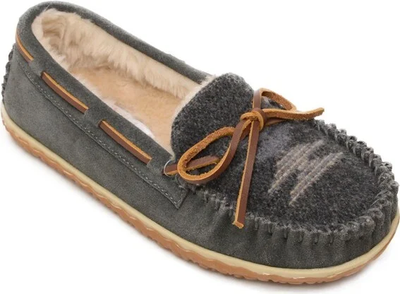 Minnetonka Women's Tilia Moccasin Slippers 40155, Grey -
