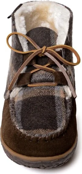 Minnetonka Women's Torrey Laceup Bootie Slippers 40166, Chocolate Multi Brown - - Image 7