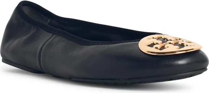 'minnie' Black Leather Ballet Flats - Image 2