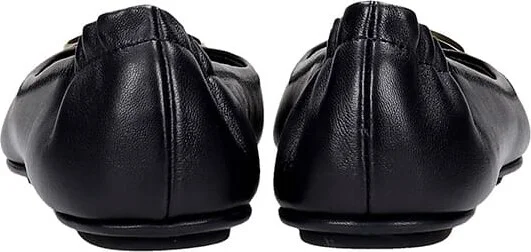 Minnie Travel Ballet Flats In Black Leather - Image 5