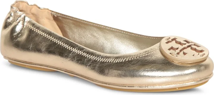 Minnie Travel Flats In Gold - Image 2