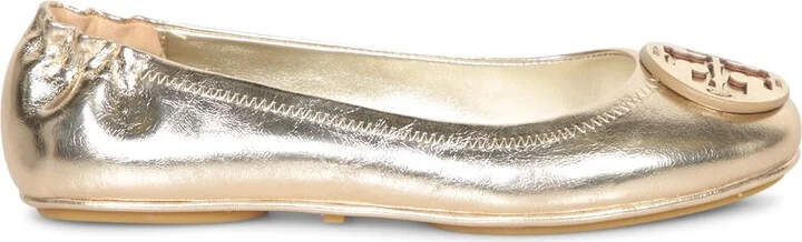 Minnie Travel Flats In Gold