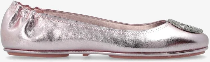 Minnie Travel Metallic-Leather Ballet Flats