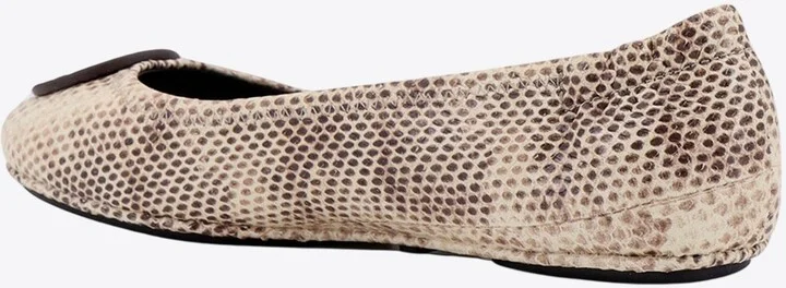 Minnie Travel Python Print Leather Ballet Flats - Image 2