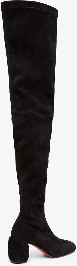 Minny 70 black suede over knee boots - Image 3