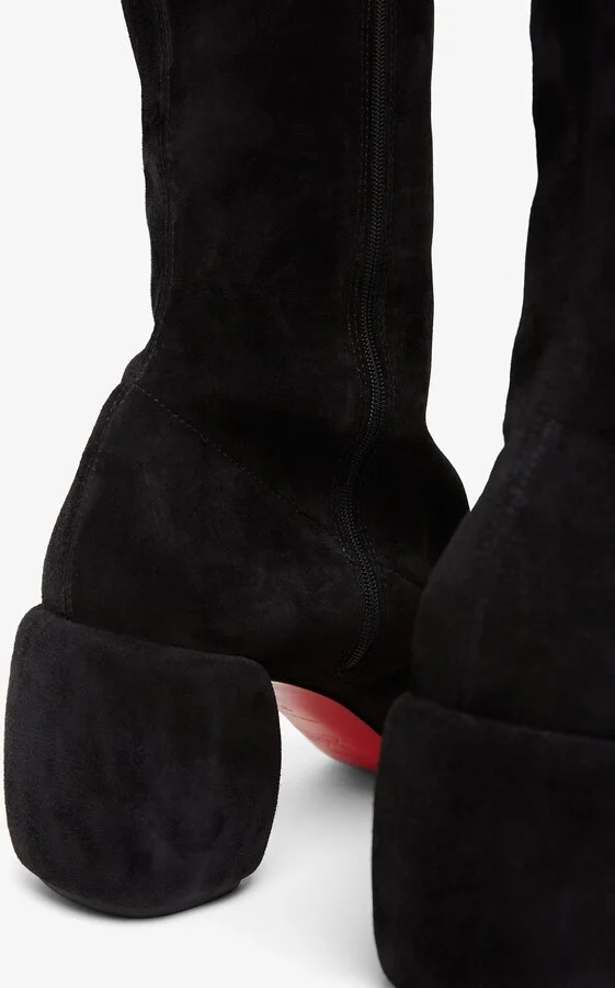 Minny 70 black suede over knee boots - Image 4