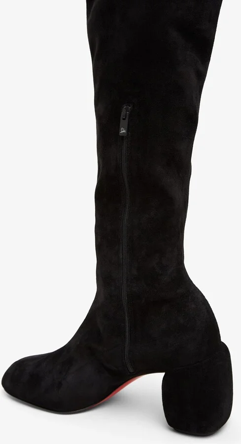 Minny 70 black suede over knee boots - Image 5