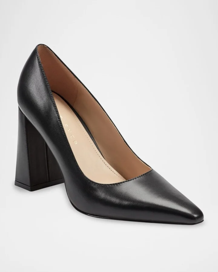Minny Patent Leather Snip Toe Block-Heel Pumps - Image 9