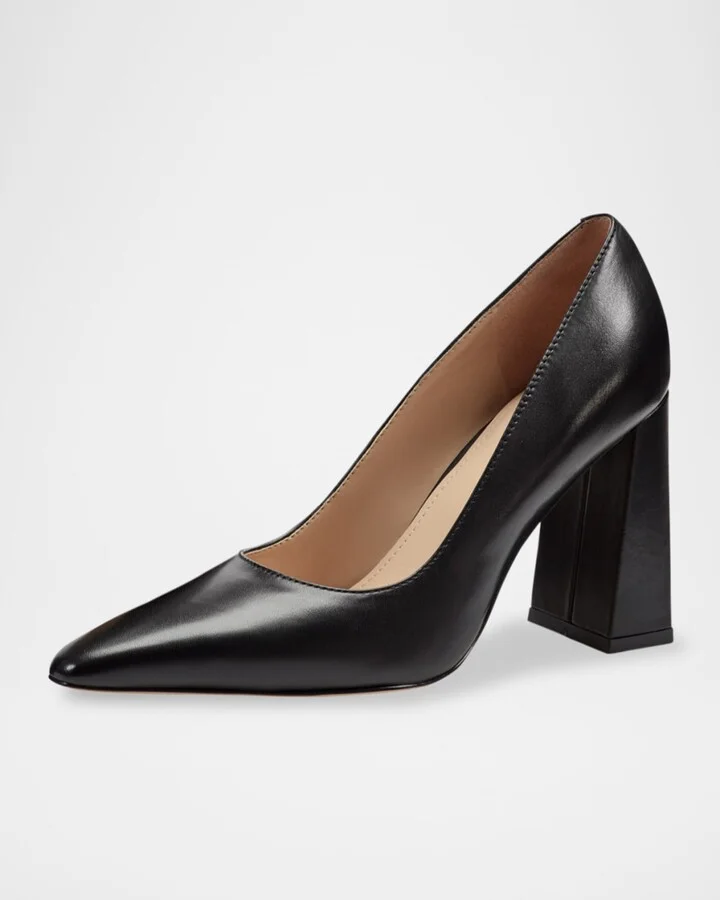 Minny Patent Leather Snip Toe Block-Heel Pumps - Image 11