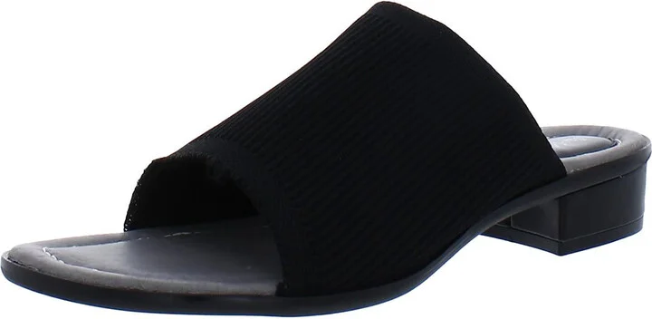 Minty Womens Leather Open Toe Slide Sandals
