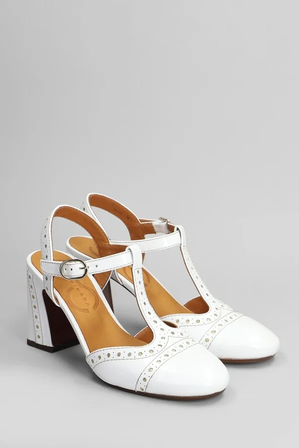 Mira 46 Pumps In White Leather - Image 2