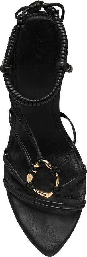 Mirage Leather Strappy Heel In Colour Black Size 35 - Image 4