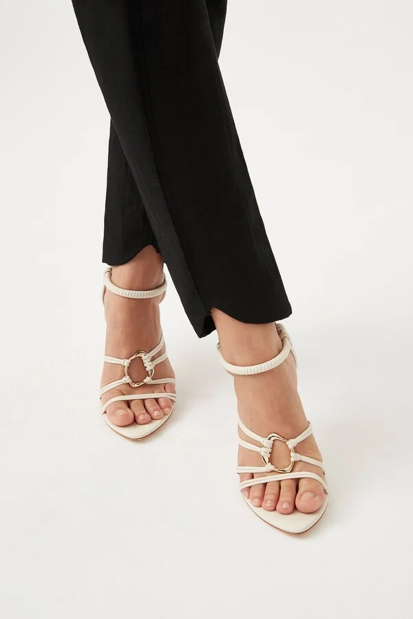 Mirage Leather Strappy Heel In Colour Ivory Size 36 - Image 2