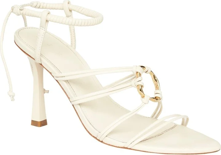 Mirage Leather Strappy Heel In Colour Ivory Size 36 - Image 3