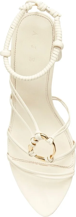 Mirage Leather Strappy Heel In Colour Ivory Size 36 - Image 4