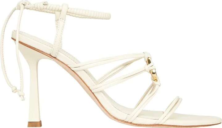 Mirage Leather Strappy Heel In Colour Ivory Size 36