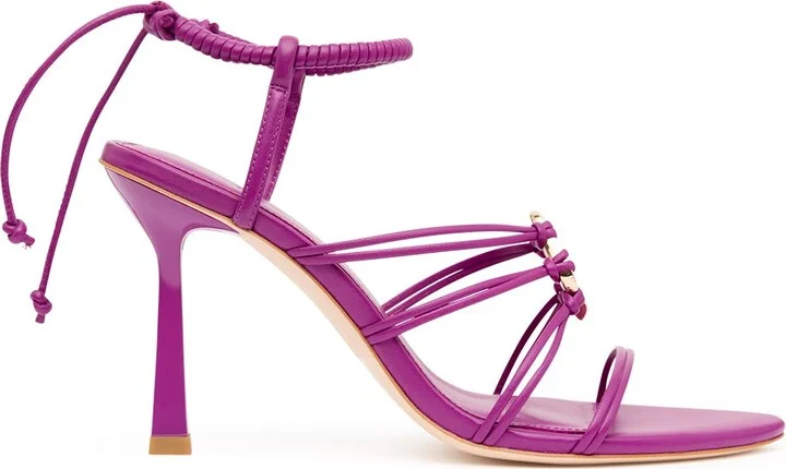 Mirage Leather Strappy Heel In Colour Plum Purple Size 35 - Image 2