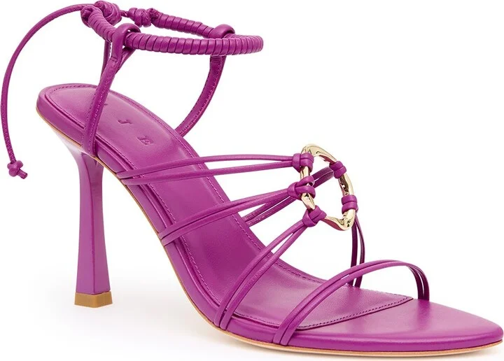 Mirage Leather Strappy Heel In Colour Plum Purple Size 35 - Image 3