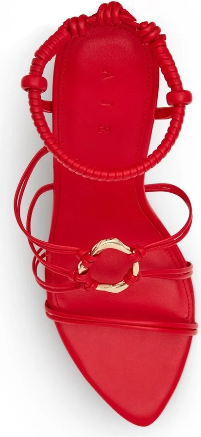 Mirage Leather Strappy Heel In Colour Scarlet Red Size 36 - Image 3