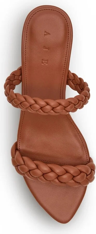 Mirage Woven Sculptural Heel In Colour Coffee Size 35 - Image 4
