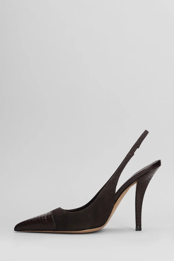 Miranda 105 Pumps In Dark Brown Suede - Image 3