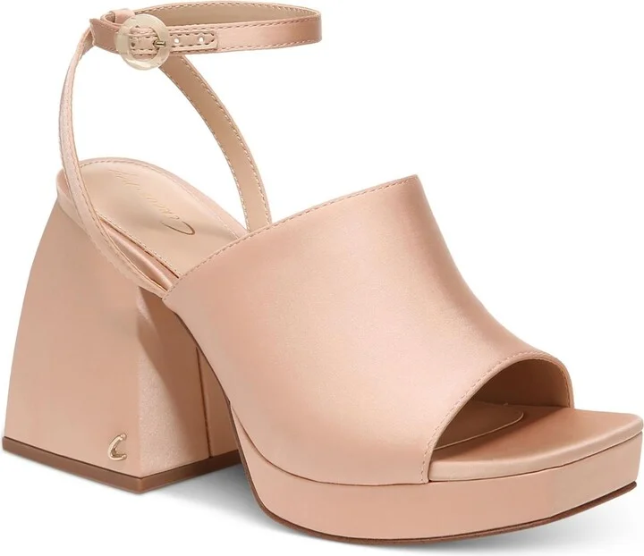 Miranda Womens Square Toe Ankle Strap Block Heels