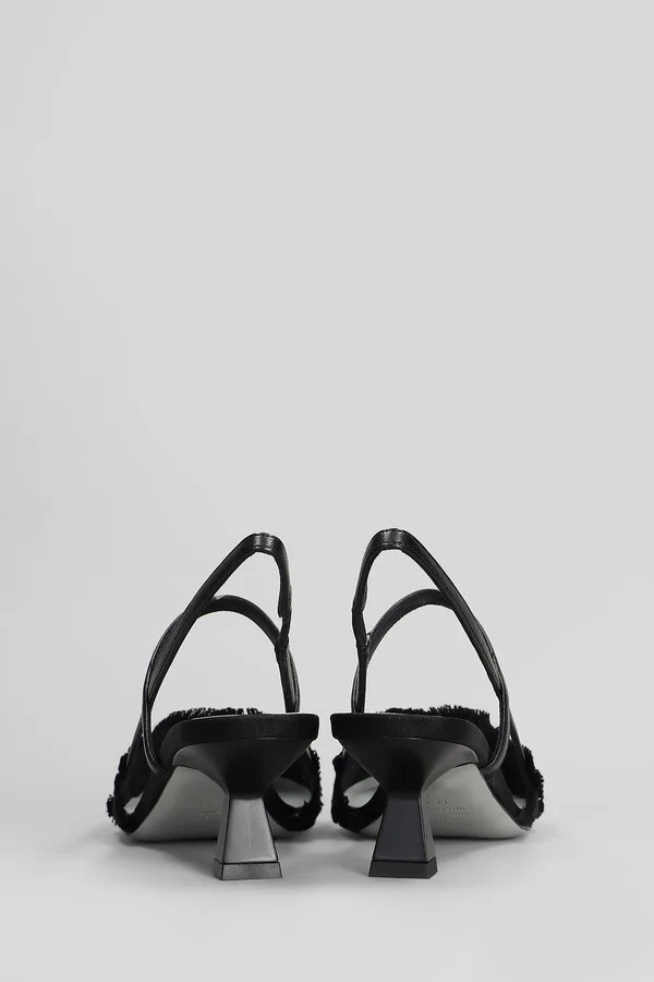 Mirelle Pumps In Black Leather And Fabric - Image 4