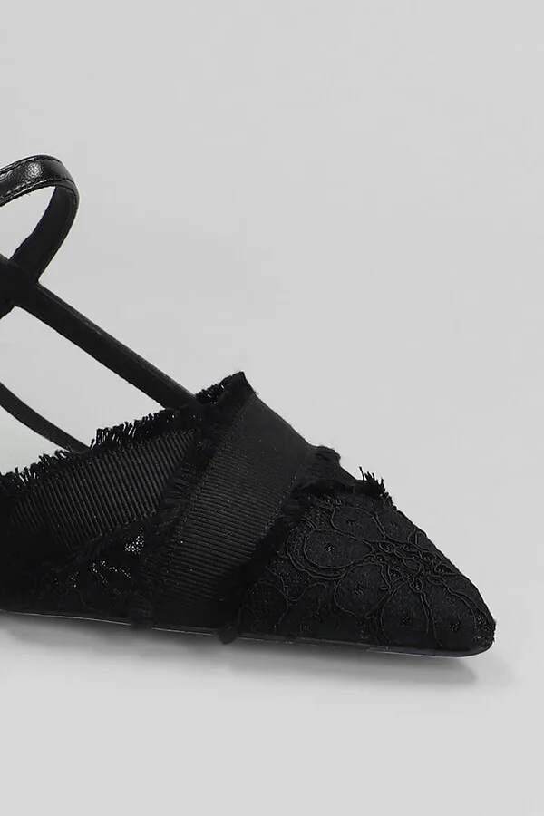 Mirelle Pumps In Black Leather And Fabric - Image 5