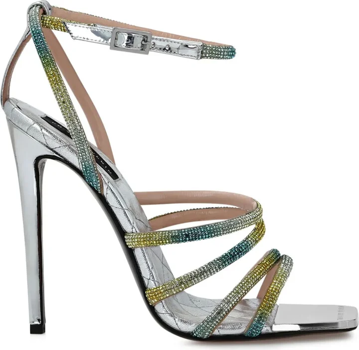 Mirror 120mm crystal-embellished sandals