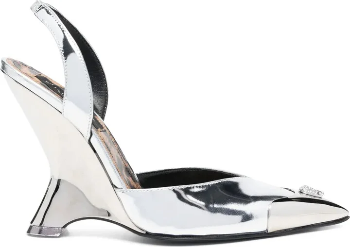 Mirror 95mm pointed-toe pumps