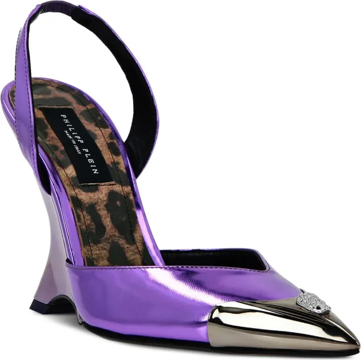 Mirror Decollete leather pumps