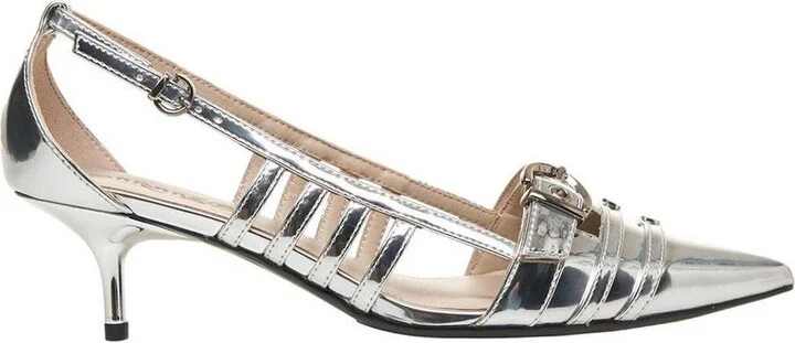 Mirror-finish Slingback Pumps