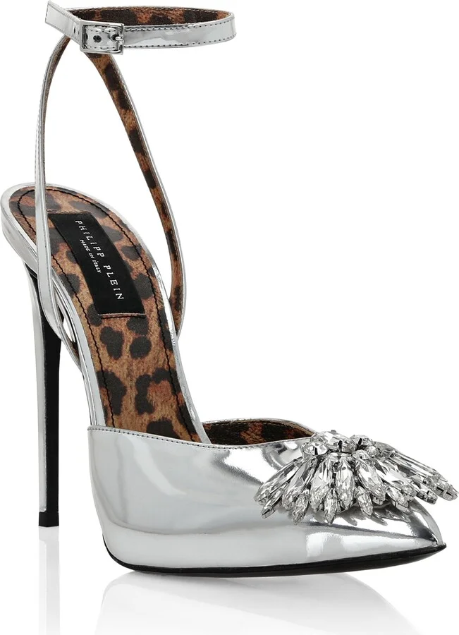 Mirror Leather Decollete Hi- Heels Brooches
