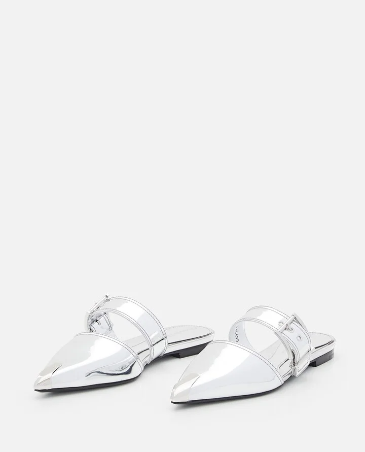 Mirror Pointed Open Back Sandals - Image 2