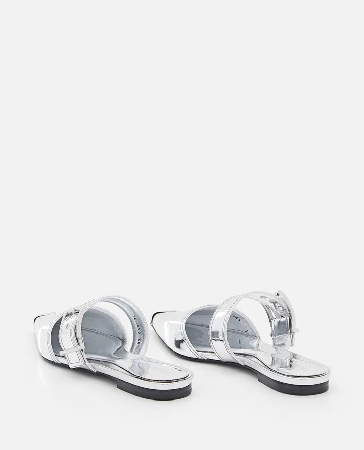 Mirror Pointed Open Back Sandals - Image 3