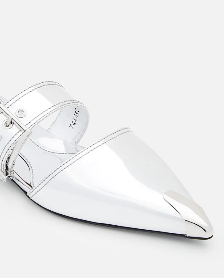 Mirror Pointed Open Back Sandals - Image 4