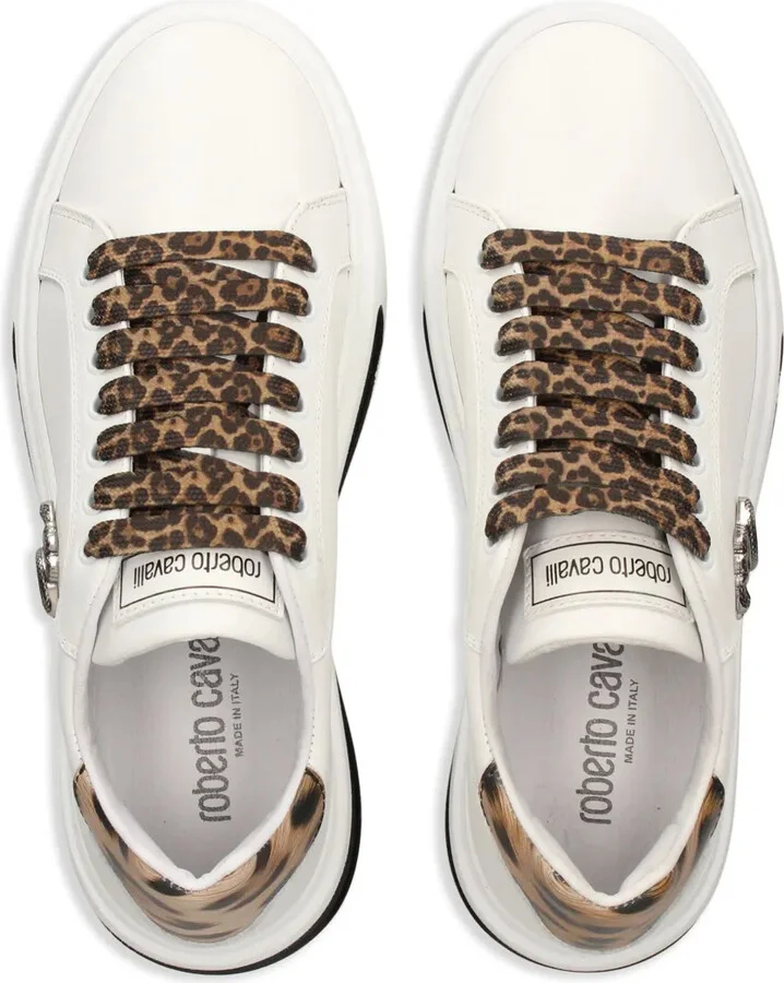 Mirror Snake-plaque leather sneakers - Image 4