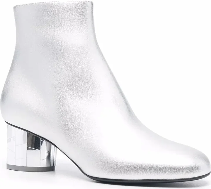 Mirrored heel leather ankle boots - Image 2