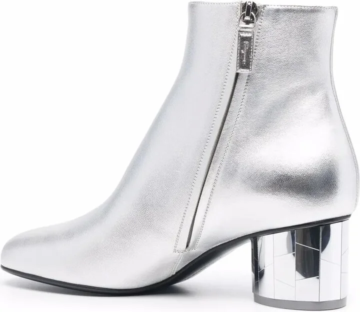 Mirrored heel leather ankle boots - Image 3