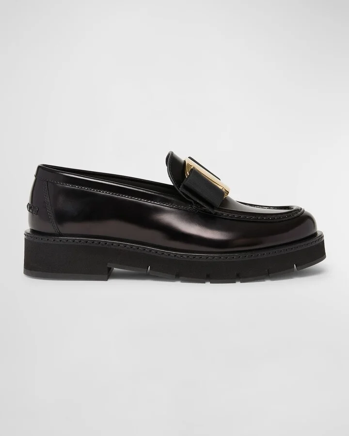 Mirty Leather Vara Bow Loafers