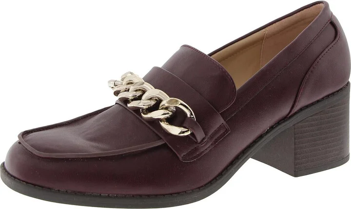 Misha 3 Womens Round Toe Slip On Loafer Heels
