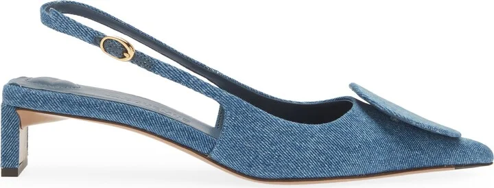 Mismatched Pointed Toe Slingback Pumps - Image 3