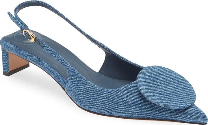 Mismatched Pointed Toe Slingback Pumps