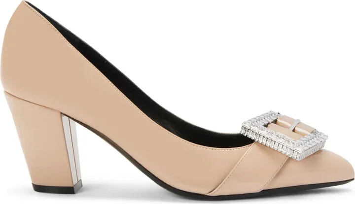 Miss Buckle 70mm leather pumps