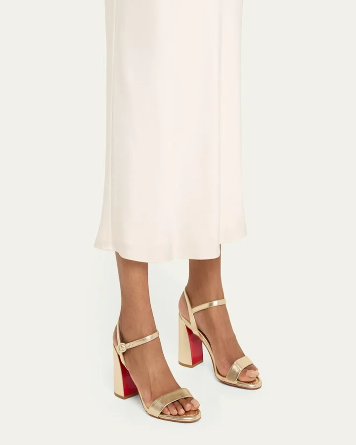 Miss Jane Metallic Red Sole Ankle-Strap Sandals - Image 2