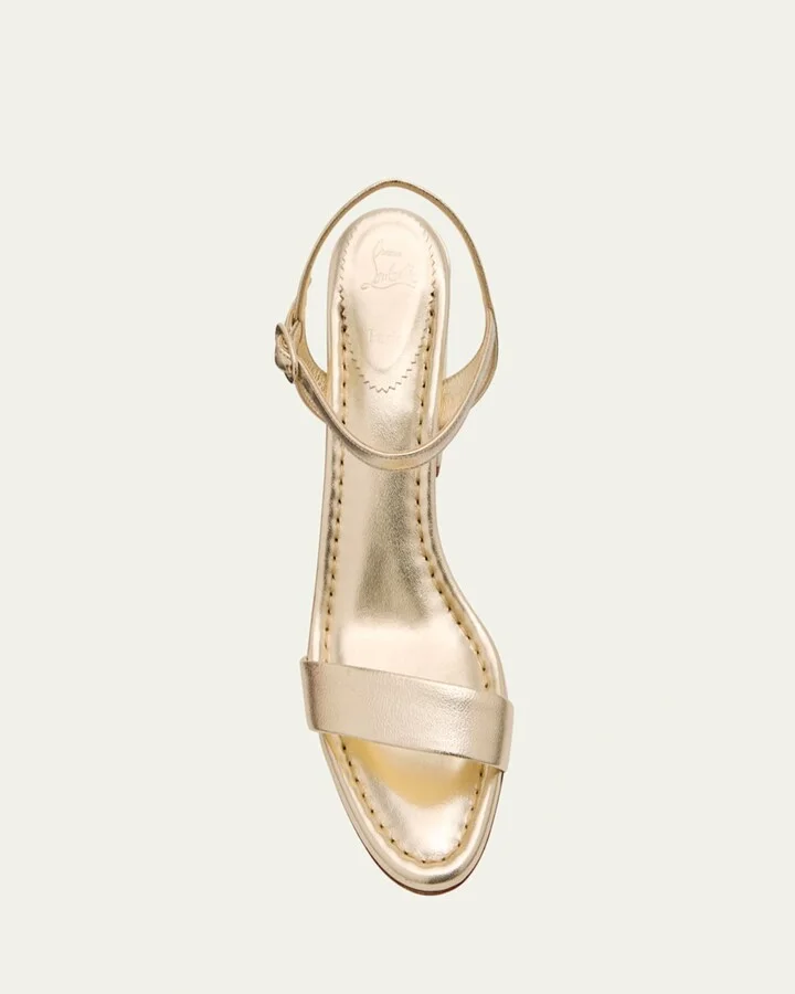 Miss Jane Metallic Red Sole Ankle-Strap Sandals - Image 4
