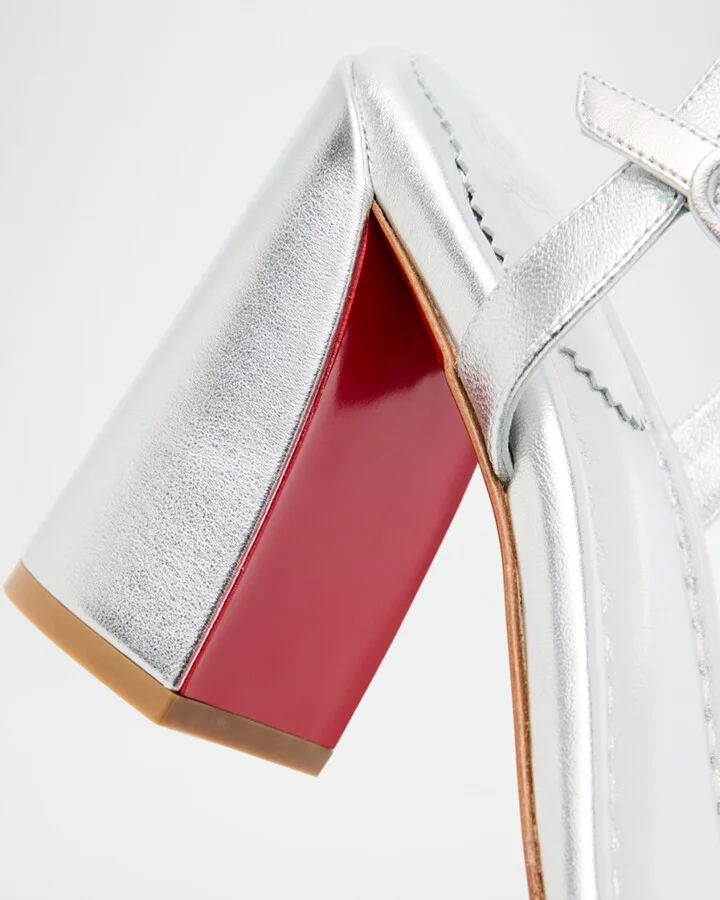 Miss Jane Metallic Red Sole Ankle-Strap Sandals - Image 3