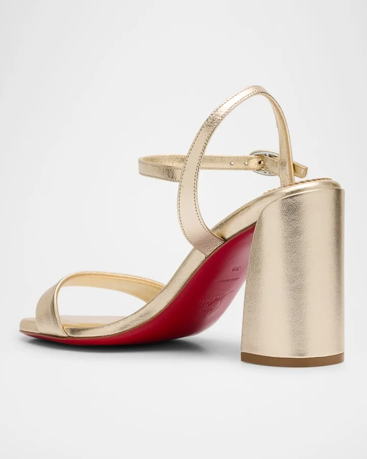 Miss Jane Metallic Red Sole Ankle-Strap Sandals - Image 9