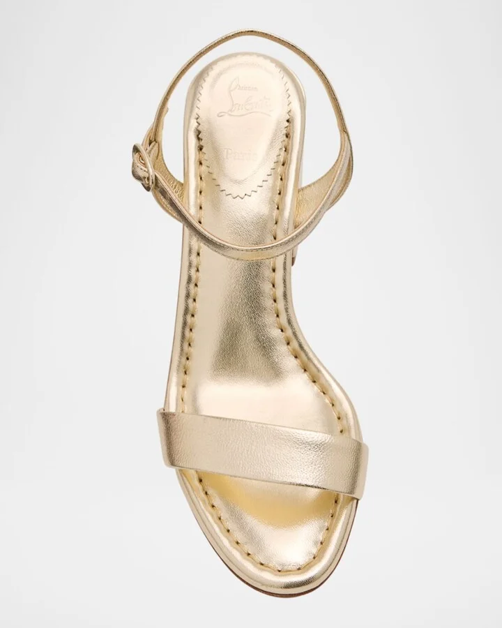 Miss Jane Metallic Red Sole Ankle-Strap Sandals - Image 10